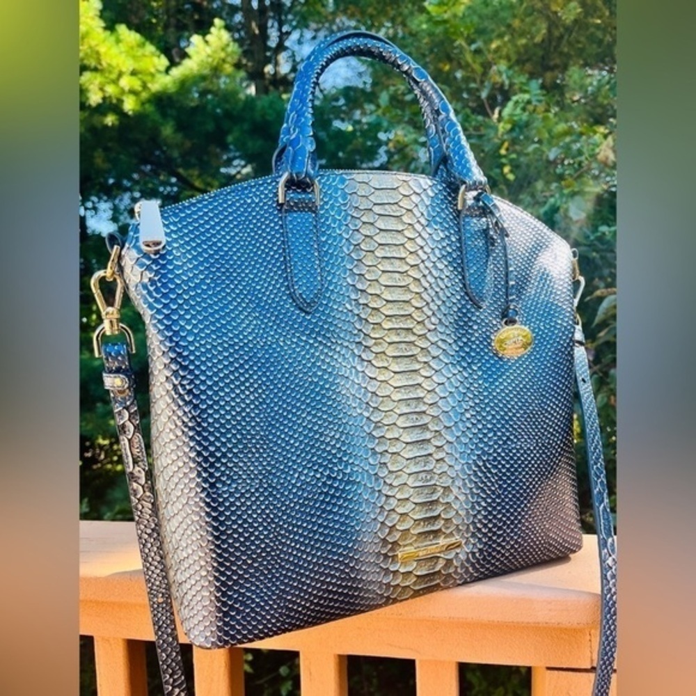 Brahmin Duxbury Serenity Meridian Satchel Snake Print Leather NWT